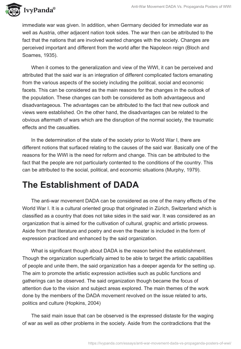 Anti-War Movement DADA Vs. Propaganda Posters of WWI. Page 2