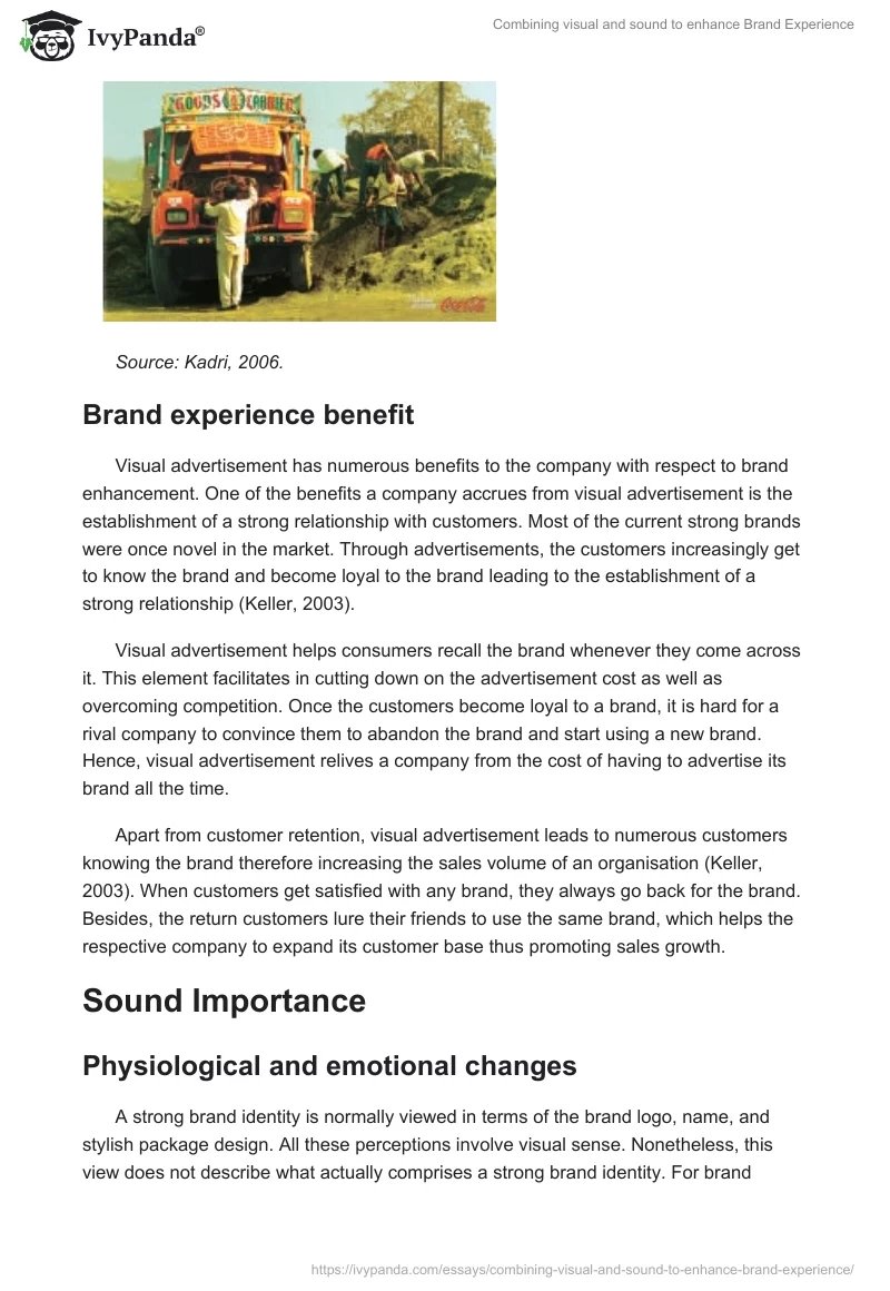 Combining Visual and Sound to Enhance Brand Experience. Page 5