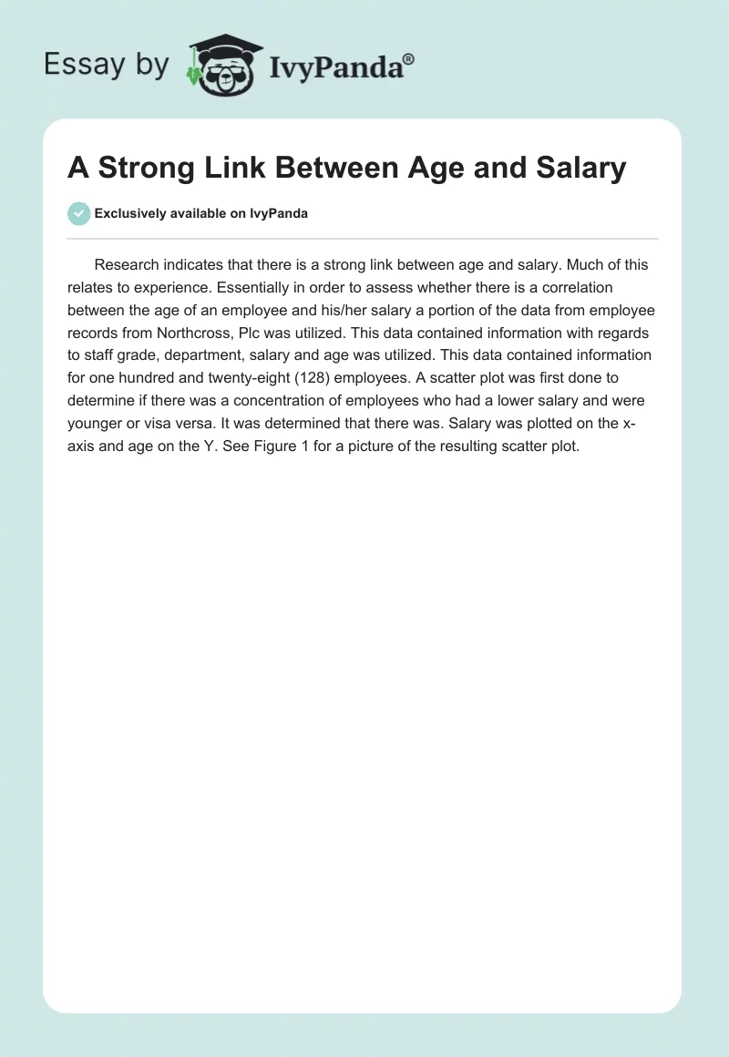 A Strong Link Between Age and Salary. Page 1