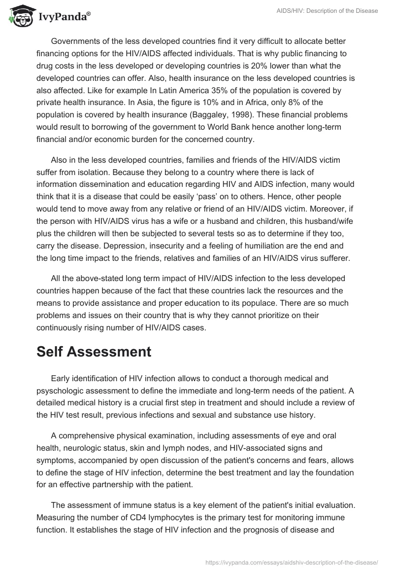 AIDS/HIV: Description of the Disease. Page 3