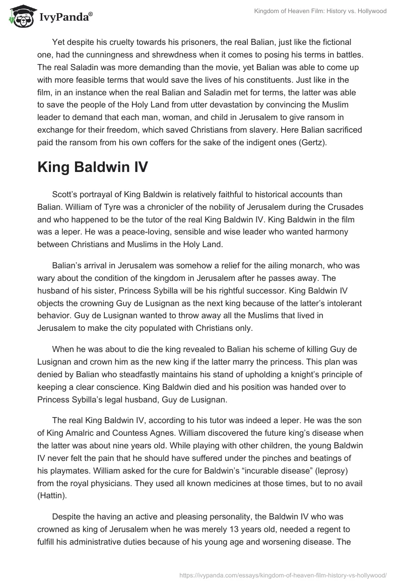 "Kingdom of Heaven" Film: History vs. Hollywood. Page 3