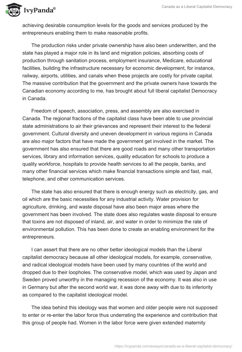 Canada as a Liberal Capitalist Democracy. Page 3
