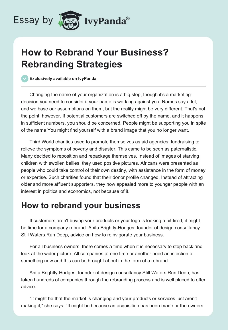 How to Rebrand Your Business? Rebranding Strategies. Page 1