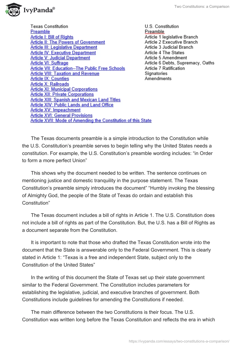 Two Constitutions: a Comparison. Page 2