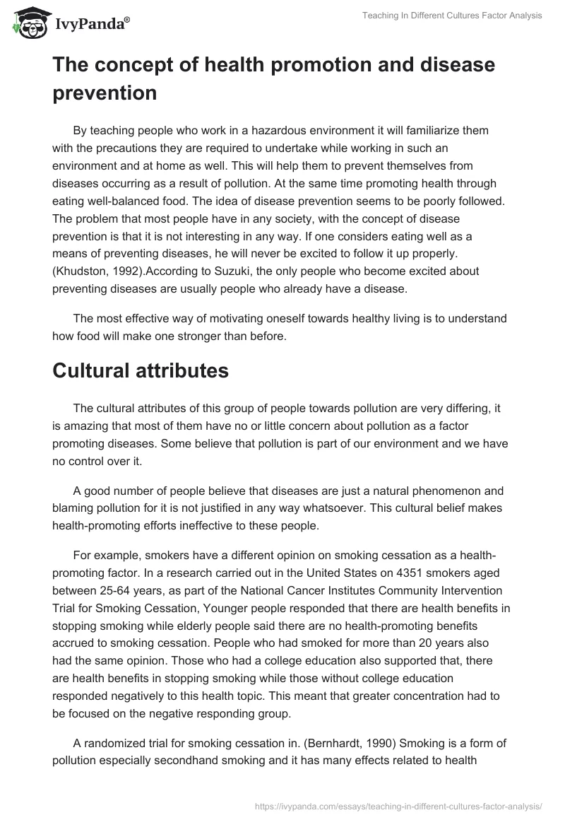 Teaching In Different Cultures Factor Analysis. Page 4