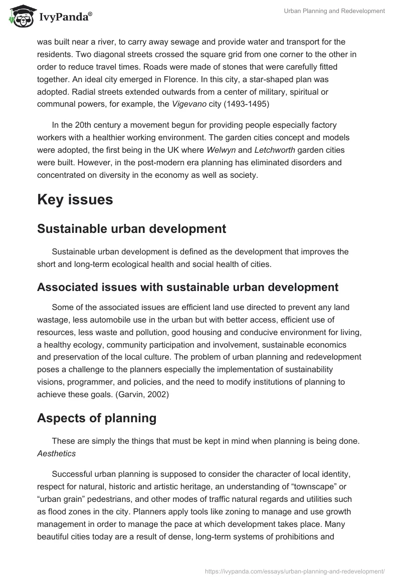 Urban Planning and Redevelopment. Page 2