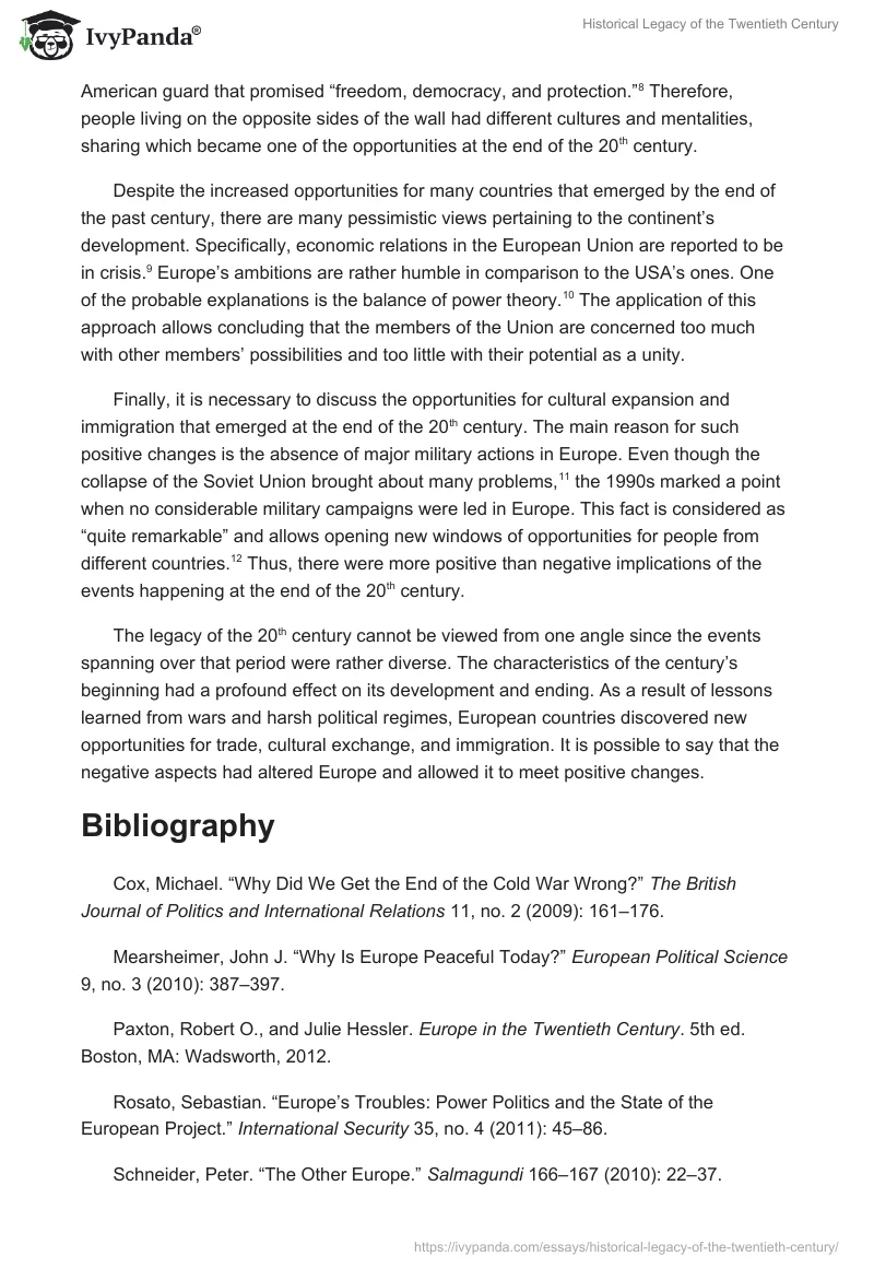 Historical Legacy of the Twentieth Century. Page 3