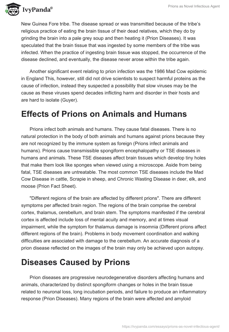 Prions as Novel Infectious Agent. Page 2