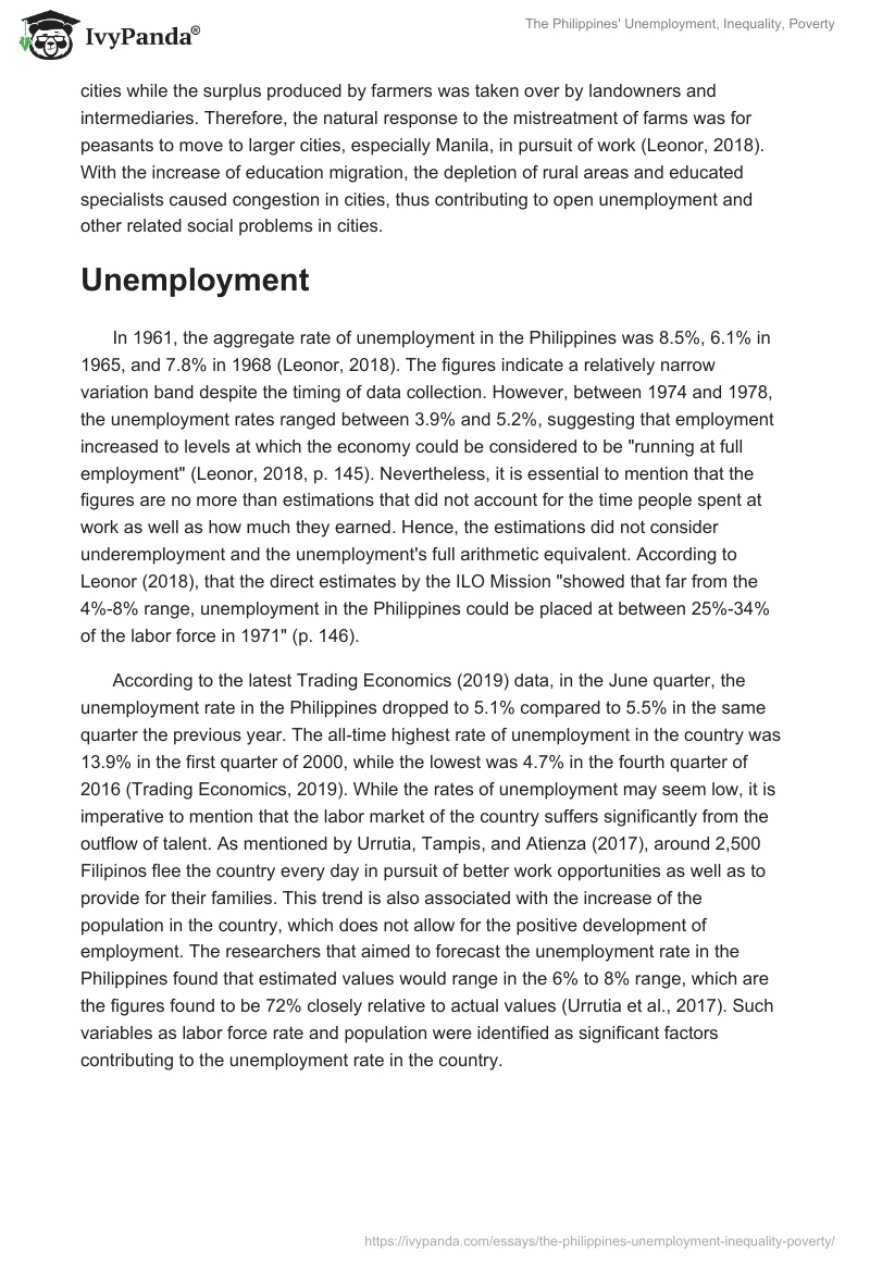 The Philippines' Unemployment, Inequality, Poverty. Page 2