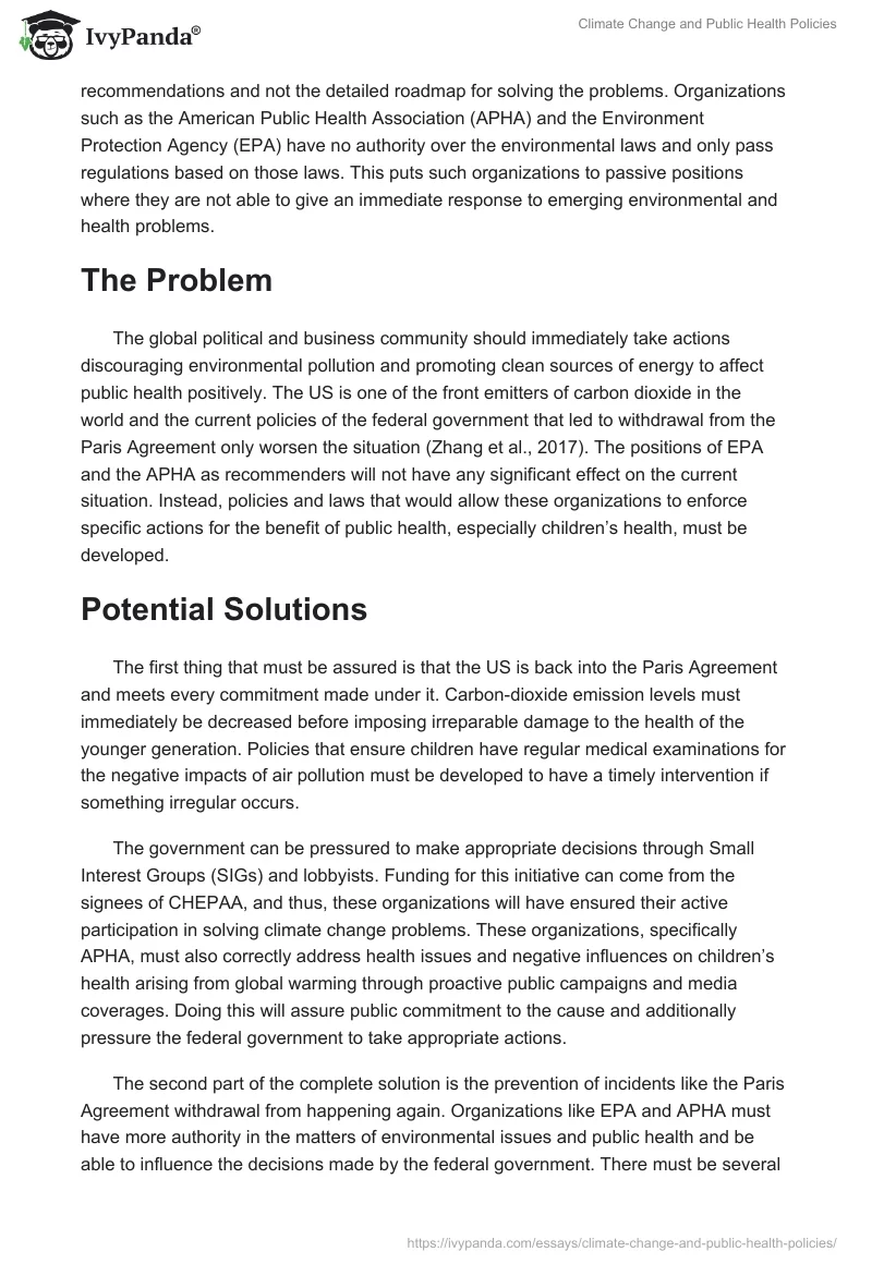 Climate Change and Public Health Policies. Page 2
