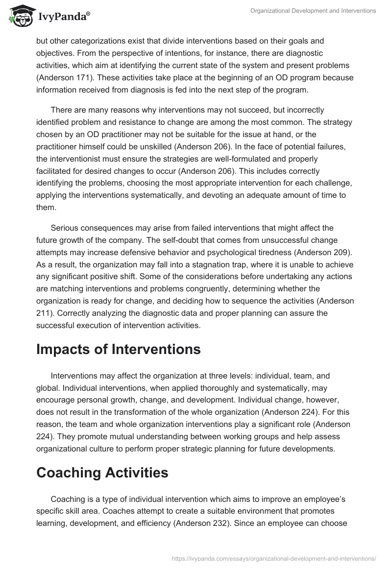 Organizational Development and Interventions. Page 2