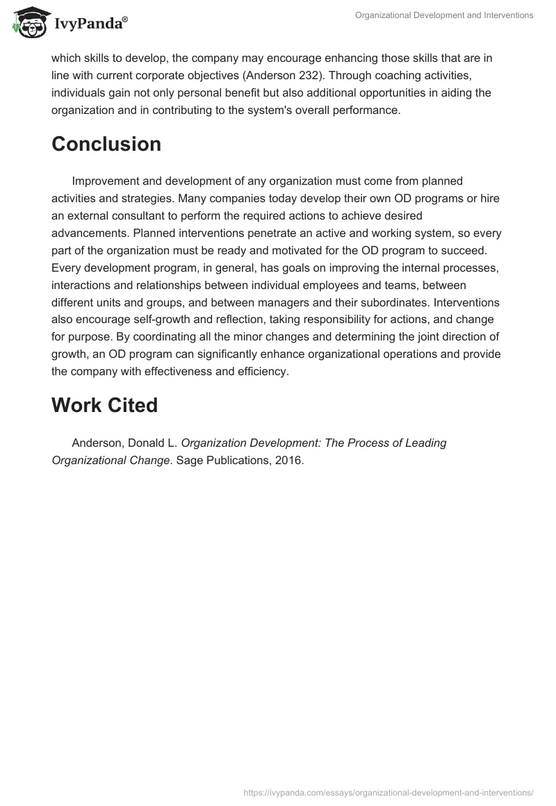 Organizational Development and Interventions. Page 3