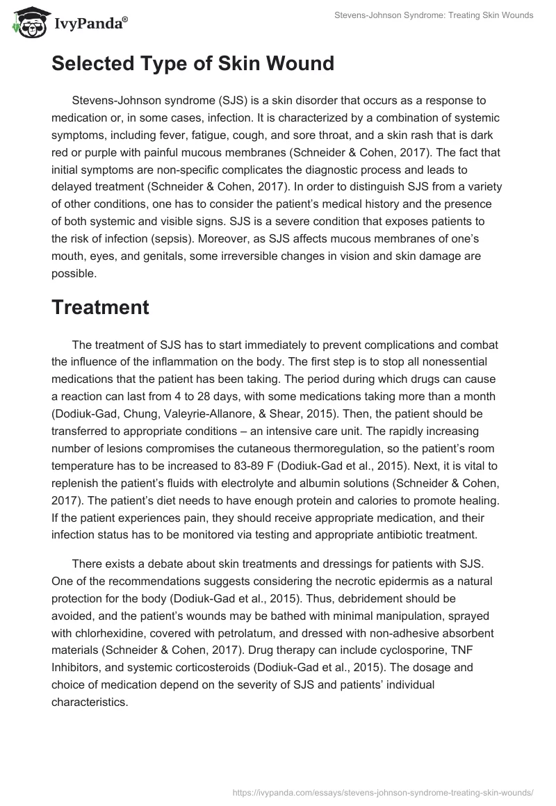 Stevens-Johnson Syndrome: Treating Skin Wounds. Page 2