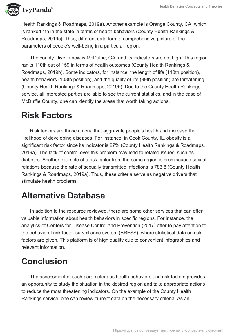 Health Behavior Concepts and Theories. Page 2