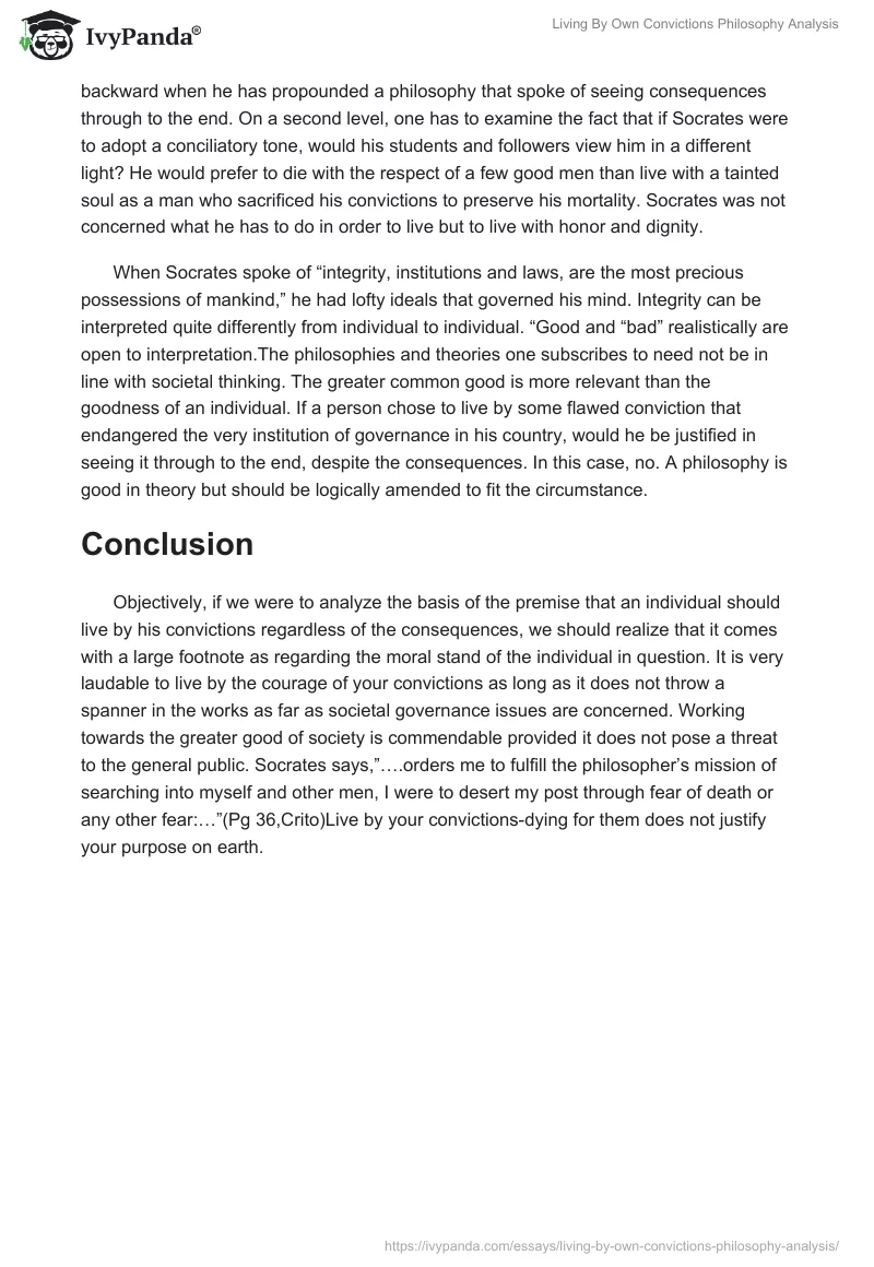 Living By Own Convictions Philosophy Analysis. Page 3