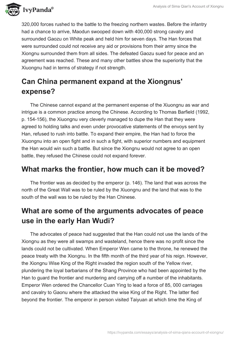 Analysis of Sima Qian's "Account of Xiongnu". Page 3