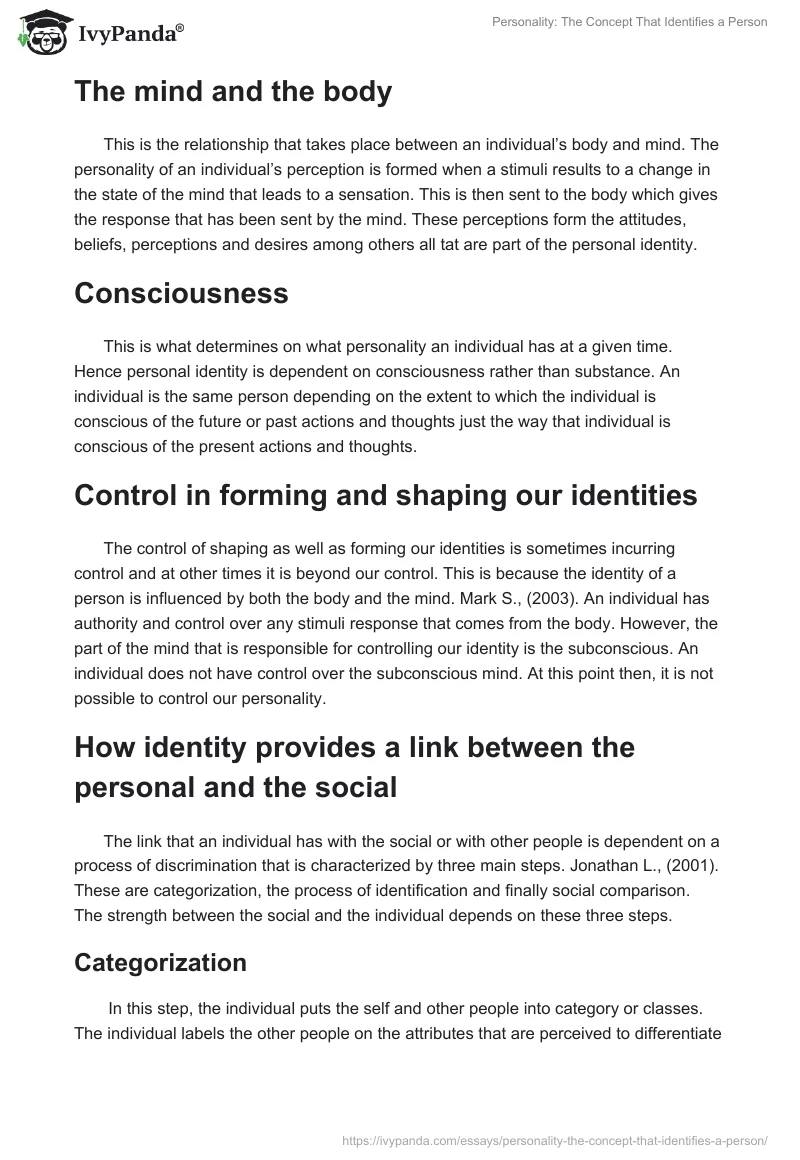 Personality: The Concept That Identifies a Person. Page 2