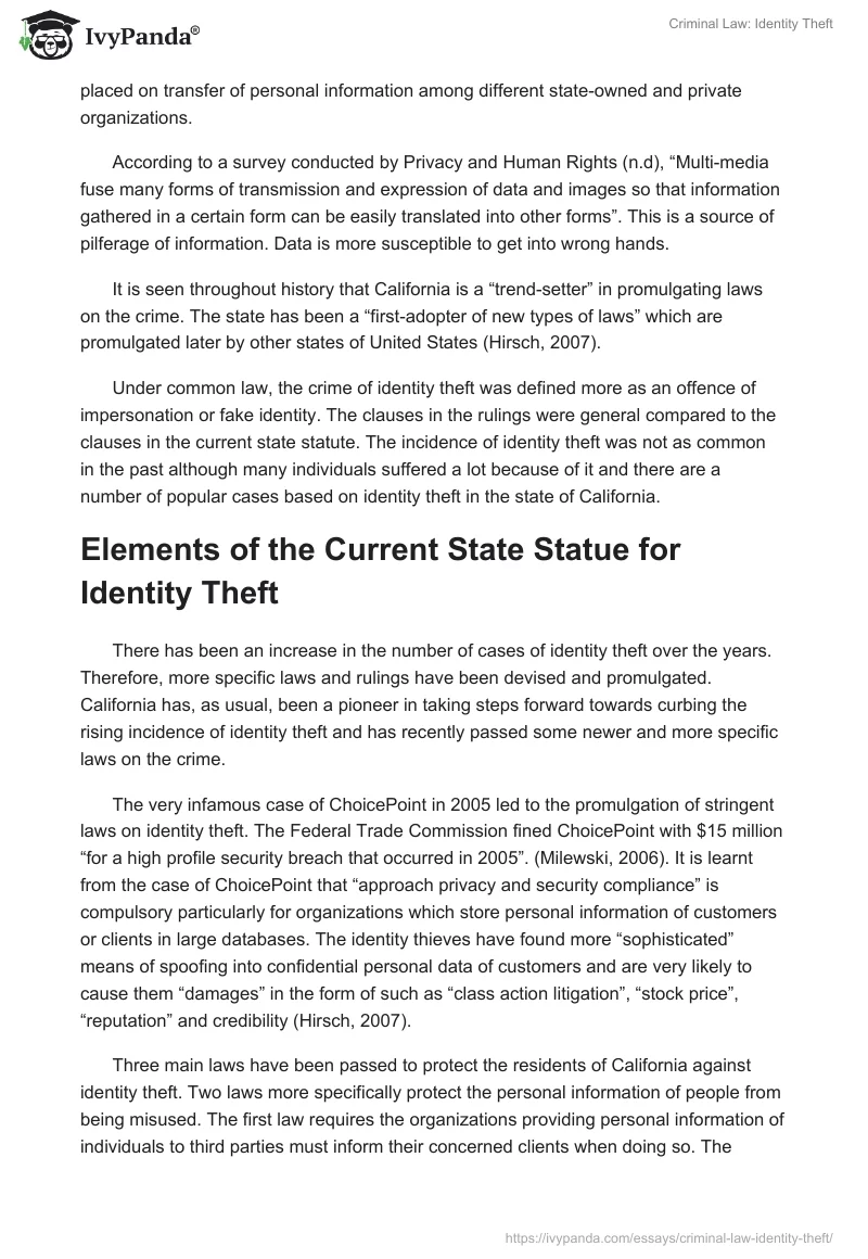 Criminal Law: Identity Theft. Page 2
