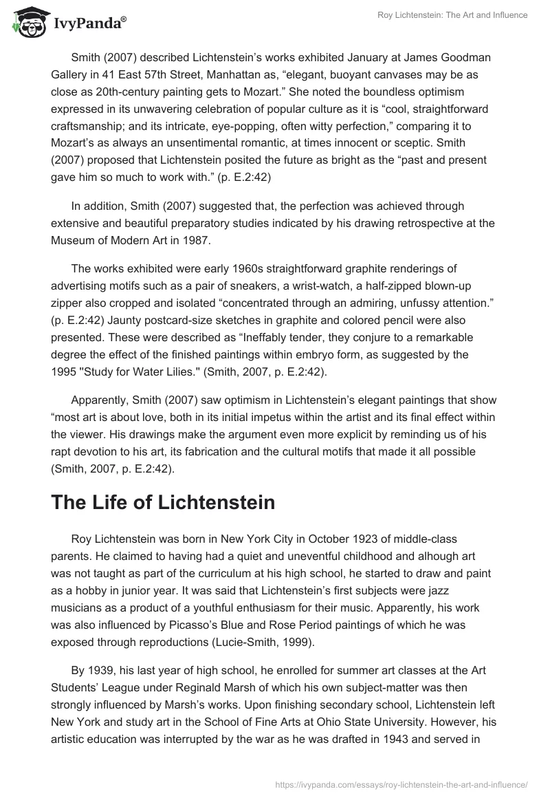 Roy Lichtenstein: The Art and Influence. Page 2