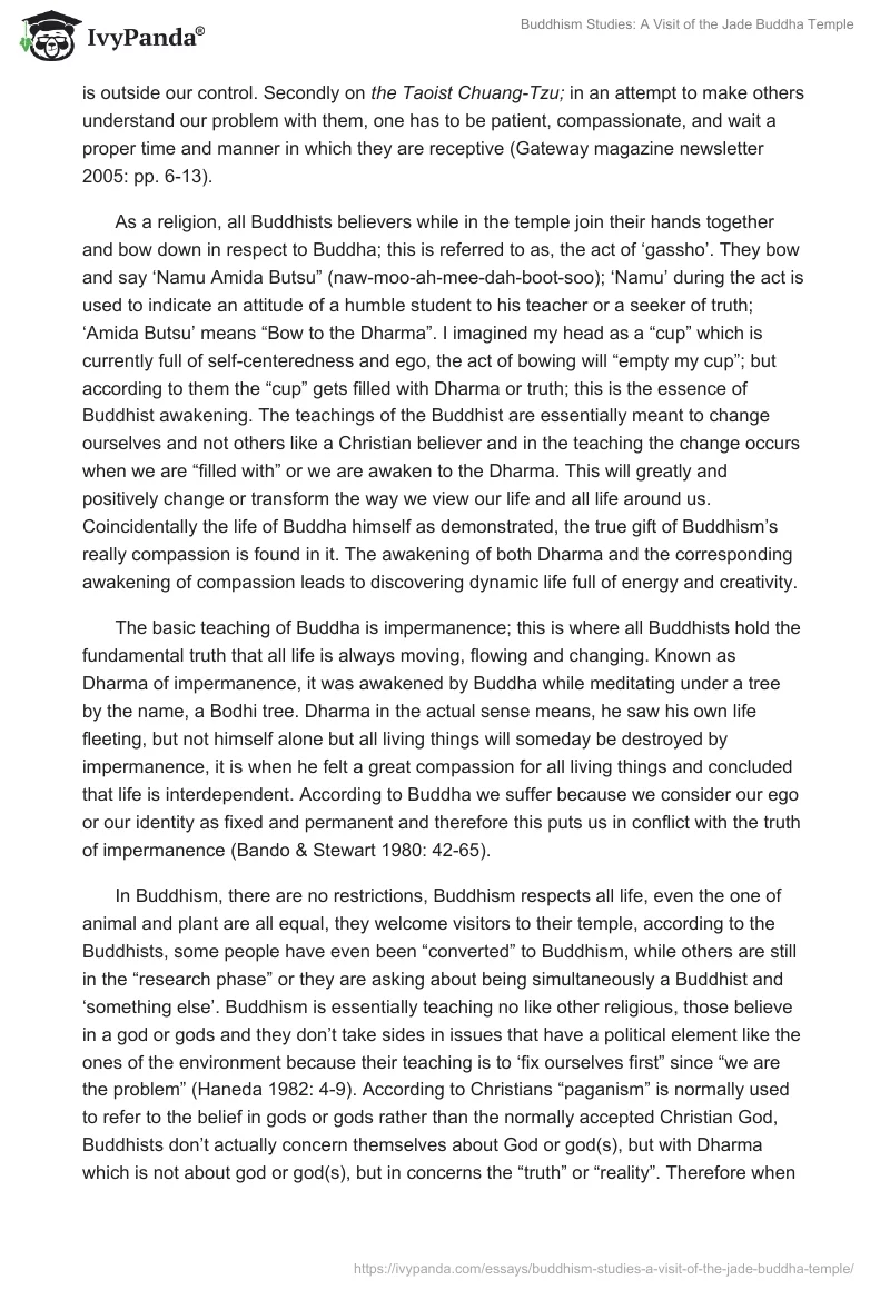 Buddhism Studies: A Visit of the Jade Buddha Temple. Page 2