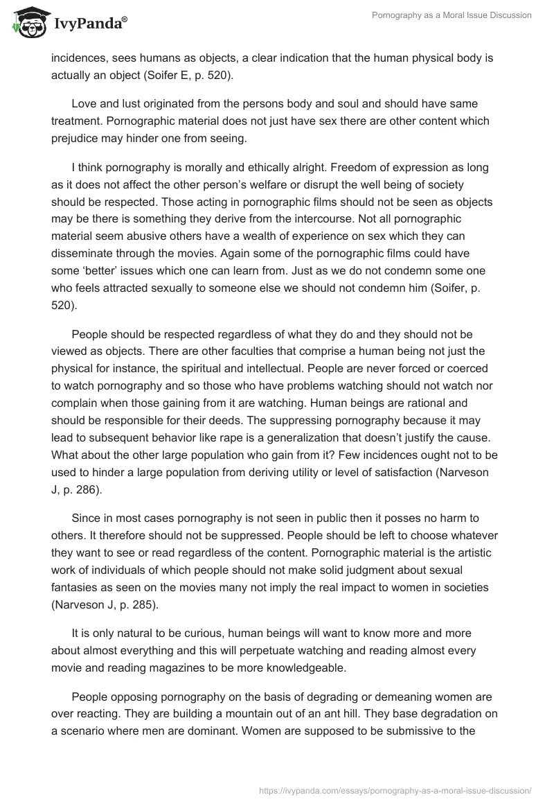 Pornography as a Moral Issue Discussion. Page 4