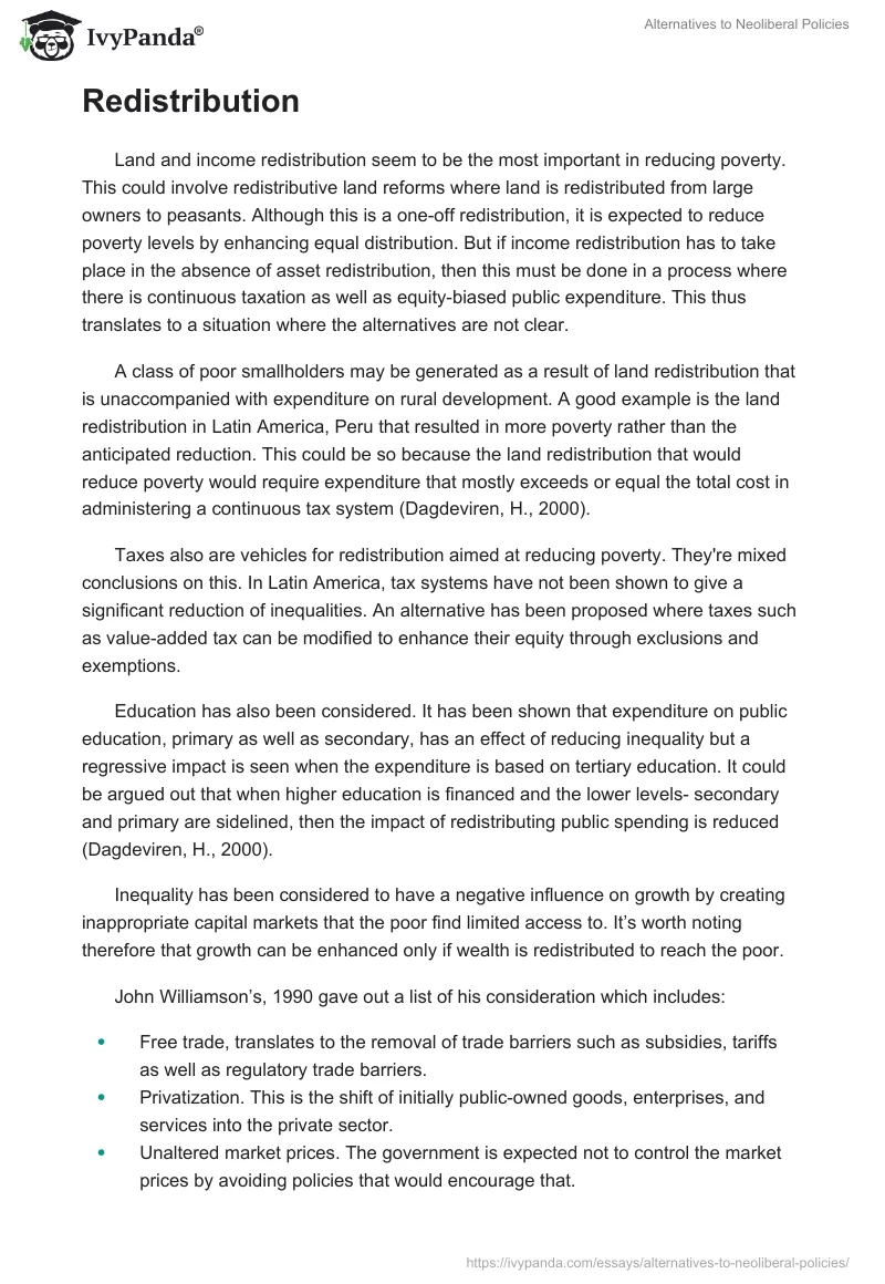 Alternatives to Neoliberal Policies. Page 2
