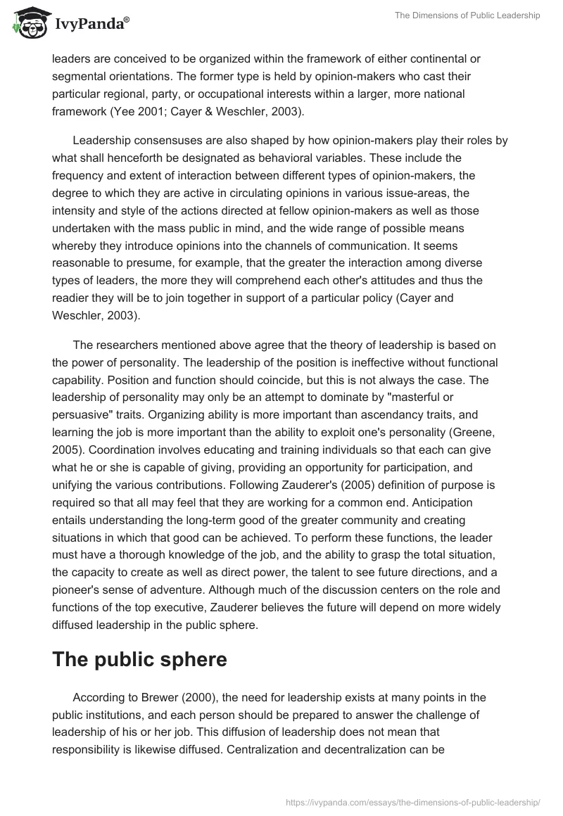 The Dimensions of Public Leadership. Page 3