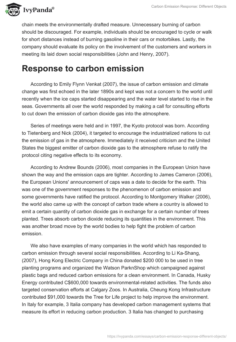 Carbon Emission Response: Different Objects. Page 3