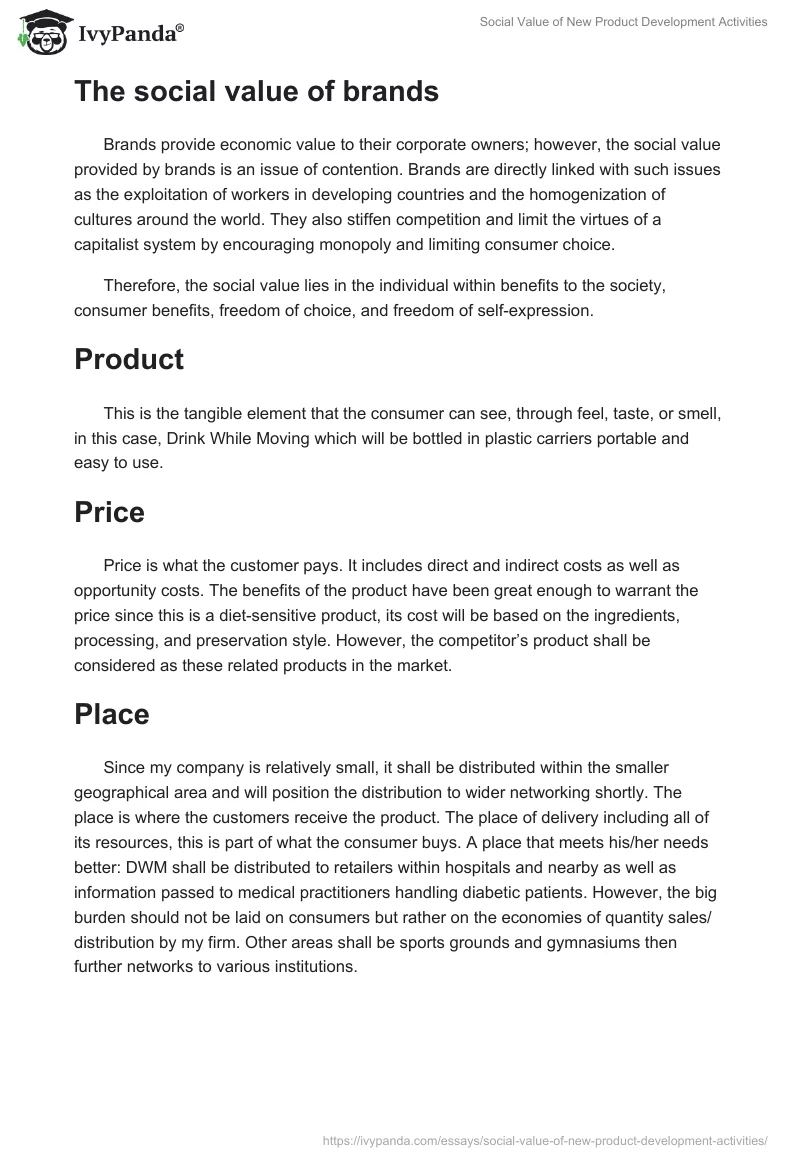 Social Value of New Product Development Activities. Page 3