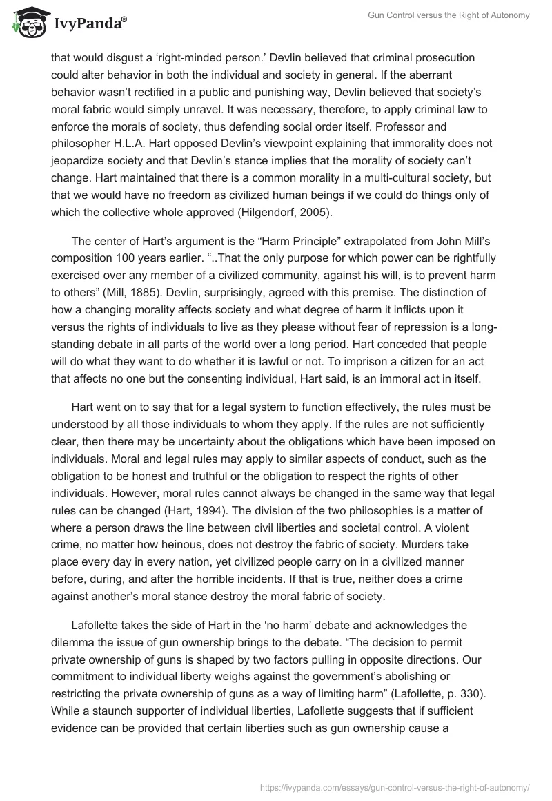 Gun Control versus the Right of Autonomy. Page 2