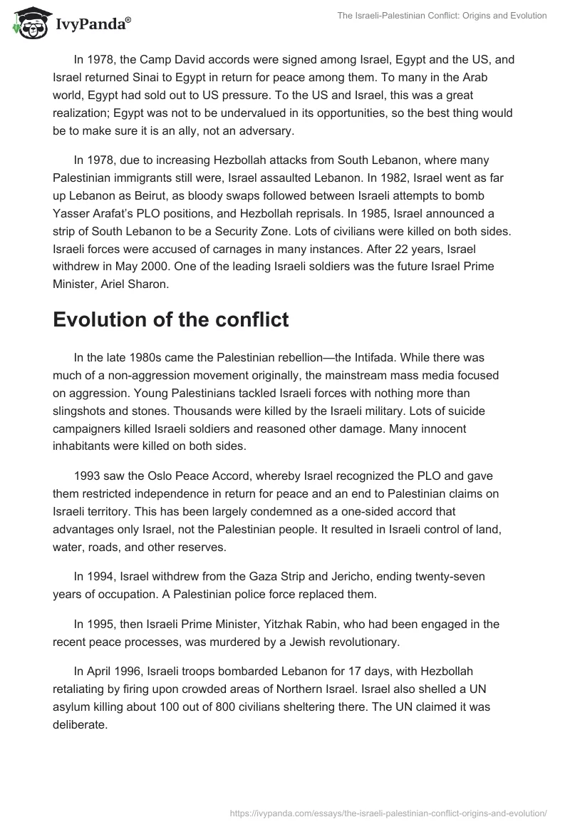 The Israeli-Palestinian Conflict: Origins and Evolution. Page 3