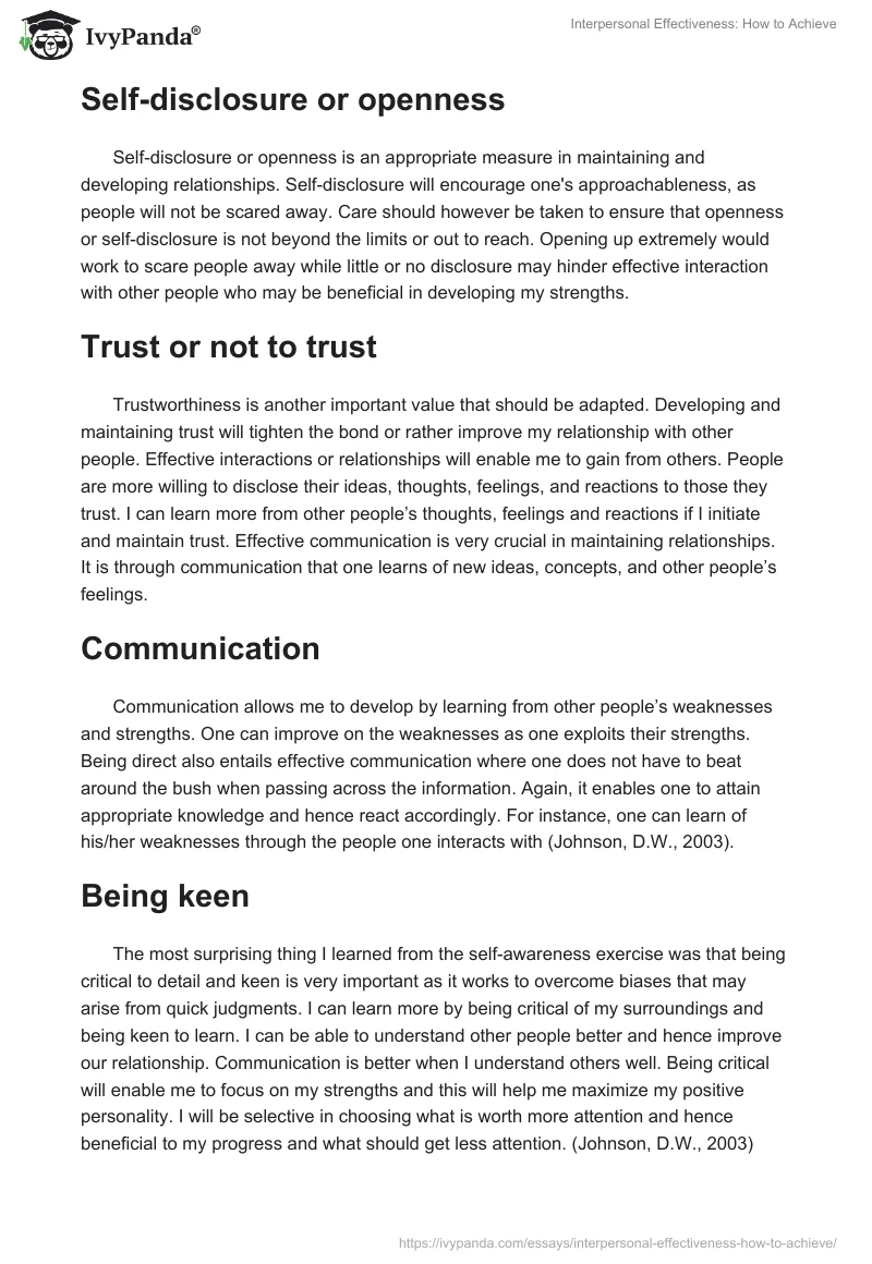 Interpersonal Effectiveness: How to Achieve. Page 2