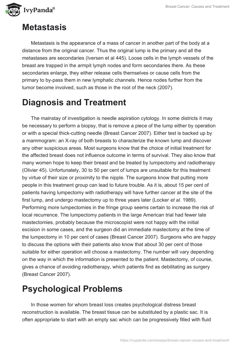 Breast Cancer: Causes and Treatment. Page 2