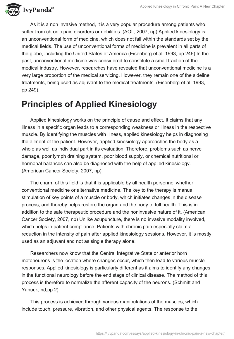 Applied Kinesiology in Chronic Pain: A New Chapter. Page 2