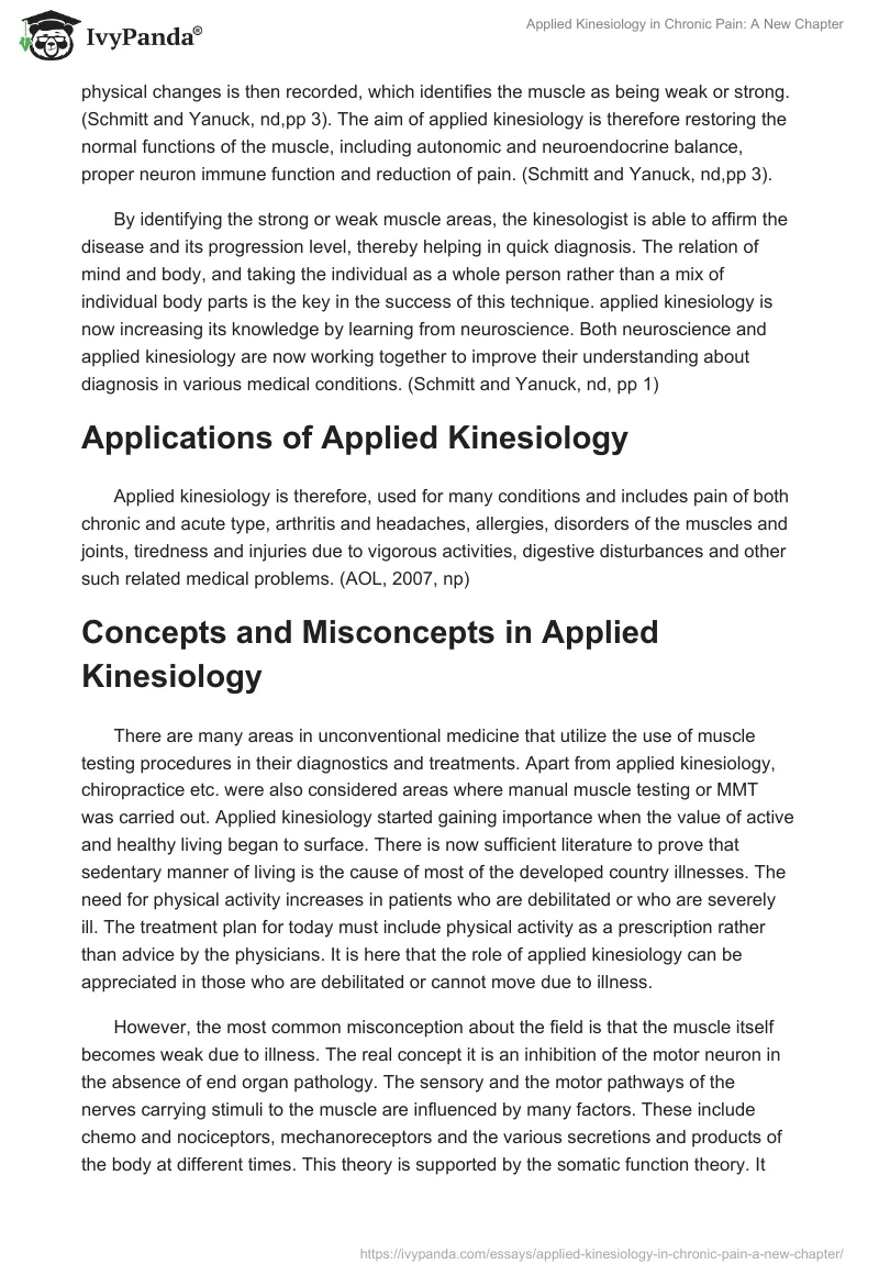 Applied Kinesiology in Chronic Pain: A New Chapter. Page 3