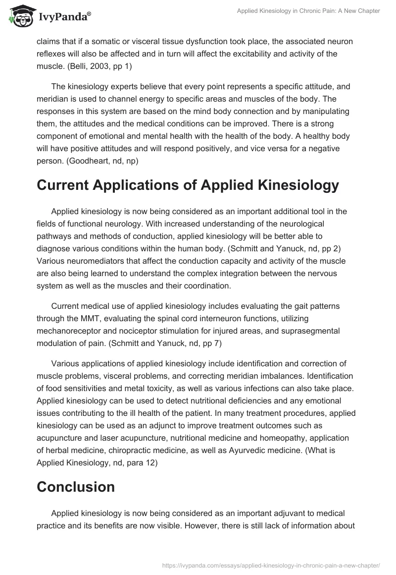 Applied Kinesiology in Chronic Pain: A New Chapter. Page 4