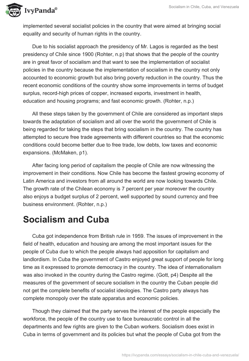 Socialism in Chile, Cuba, and Venezuela. Page 3