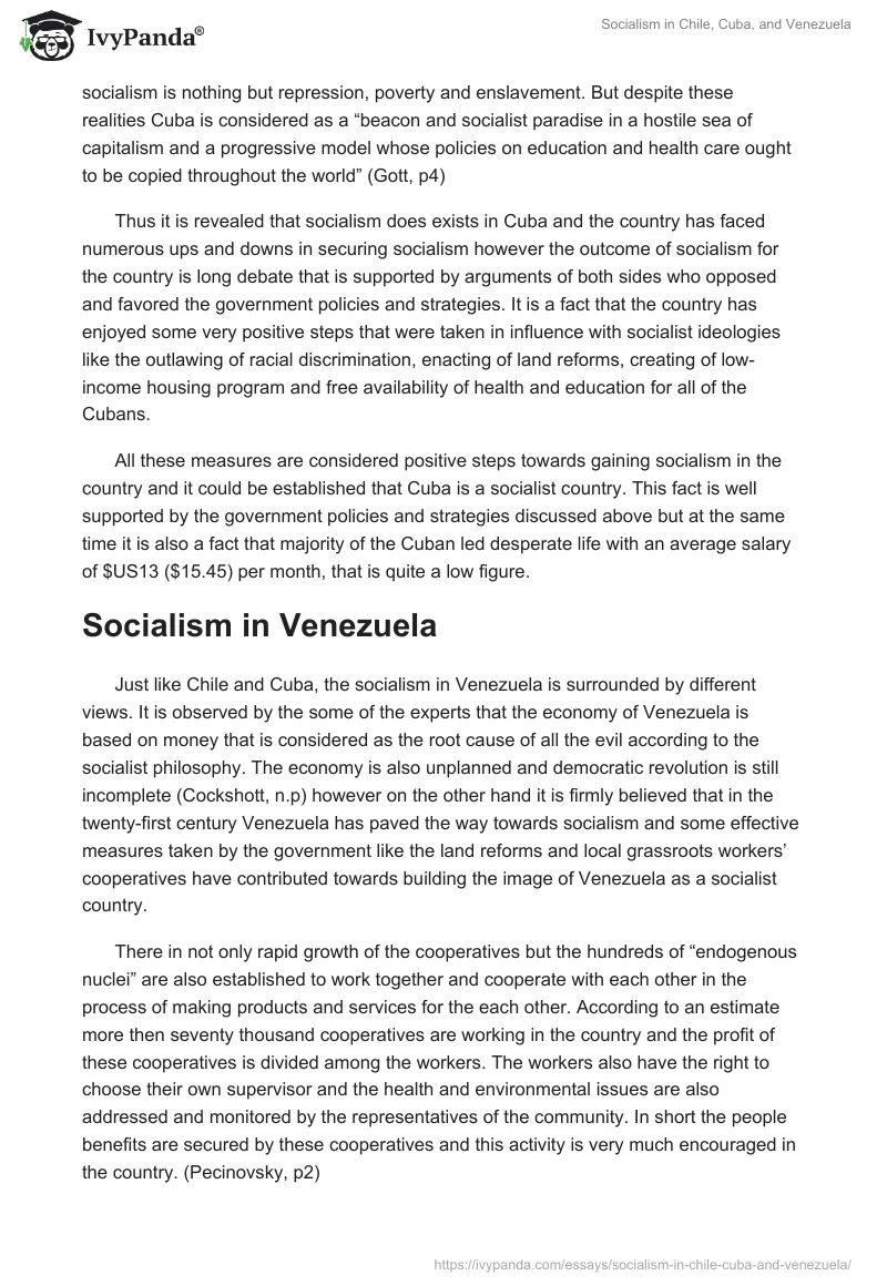 Socialism in Chile, Cuba, and Venezuela. Page 4