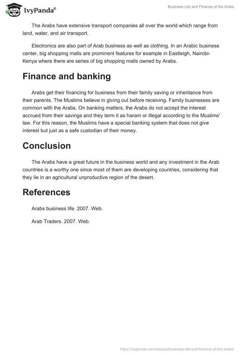 Business Life and Finance of the Arabs. Page 2