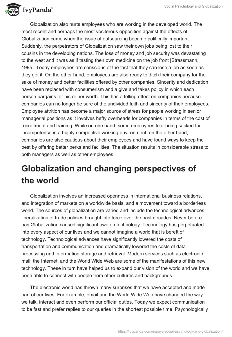 Social Psychology and Globalization. Page 3