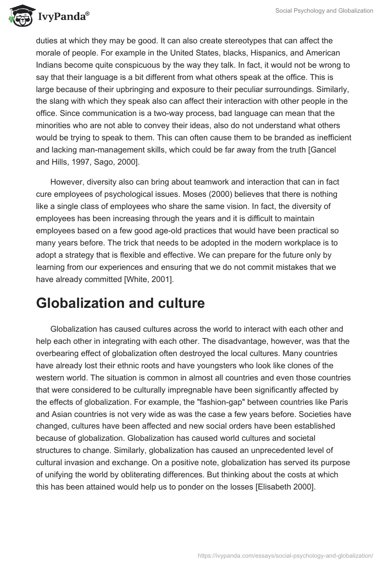 Social Psychology and Globalization. Page 5