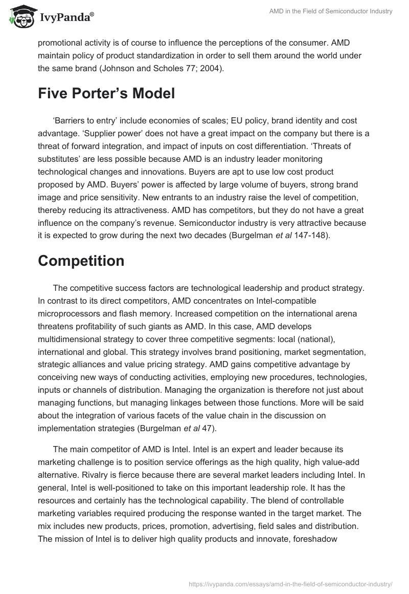 AMD in the Field of Semiconductor Industry. Page 2