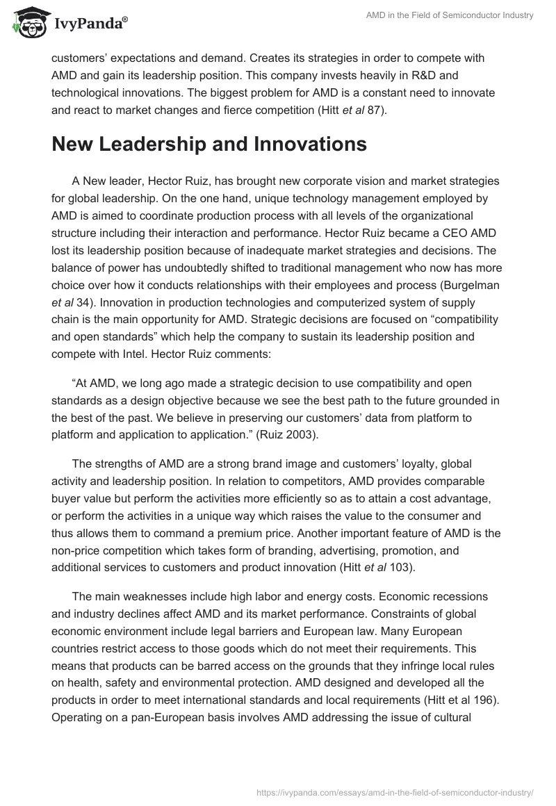 AMD in the Field of Semiconductor Industry. Page 3
