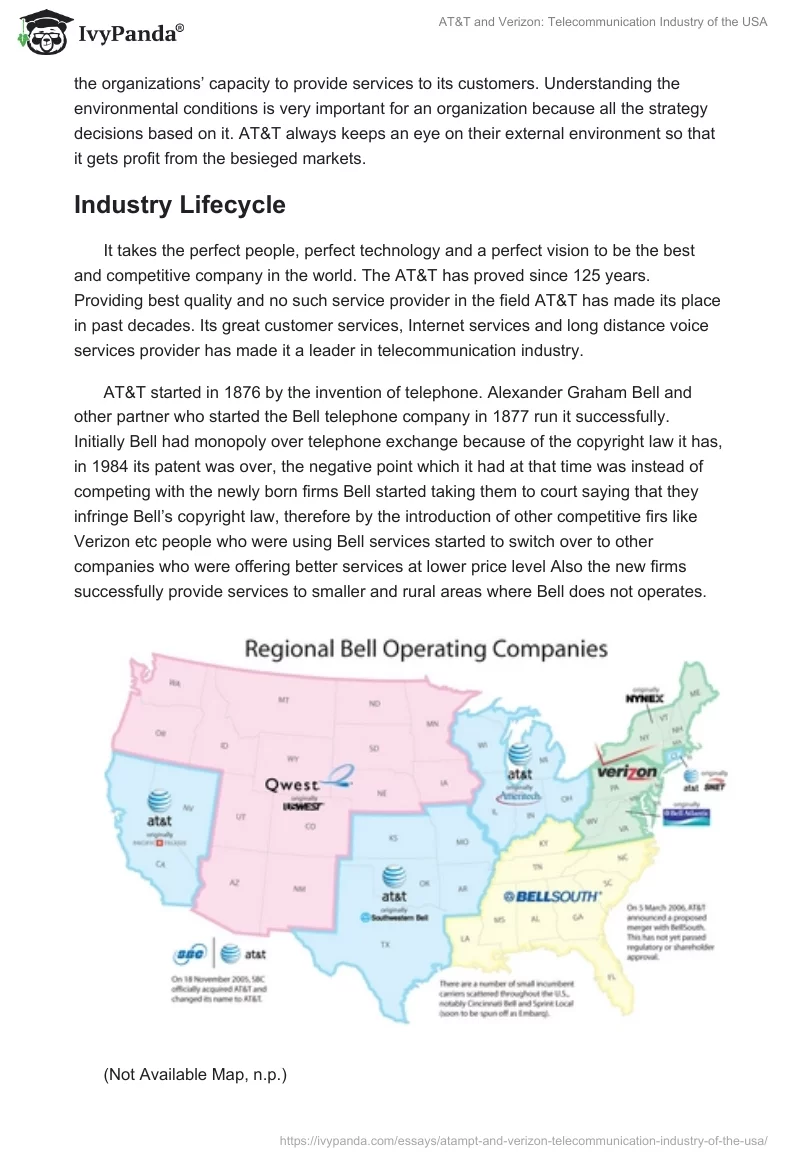 AT&T and Verizon: Telecommunication Industry of the USA. Page 3