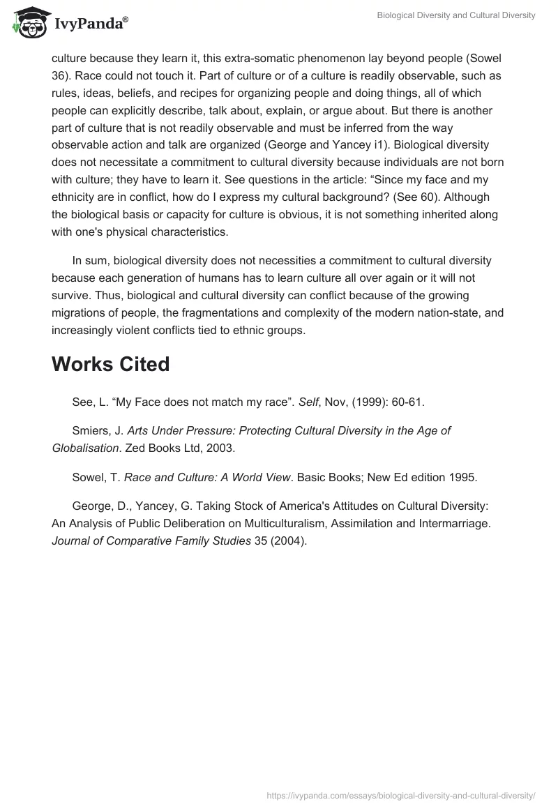Biological Diversity and Cultural Diversity. Page 2