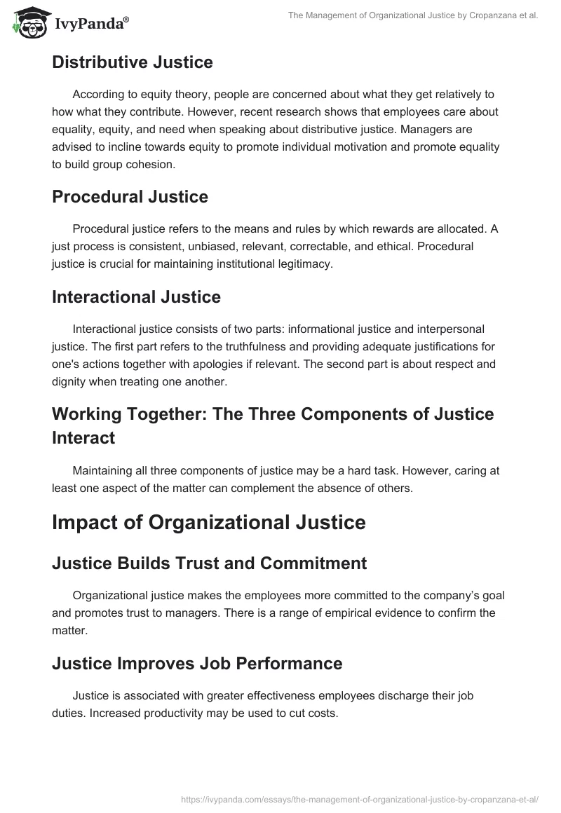 The Management of Organizational Justice by Cropanzana et al.. Page 2