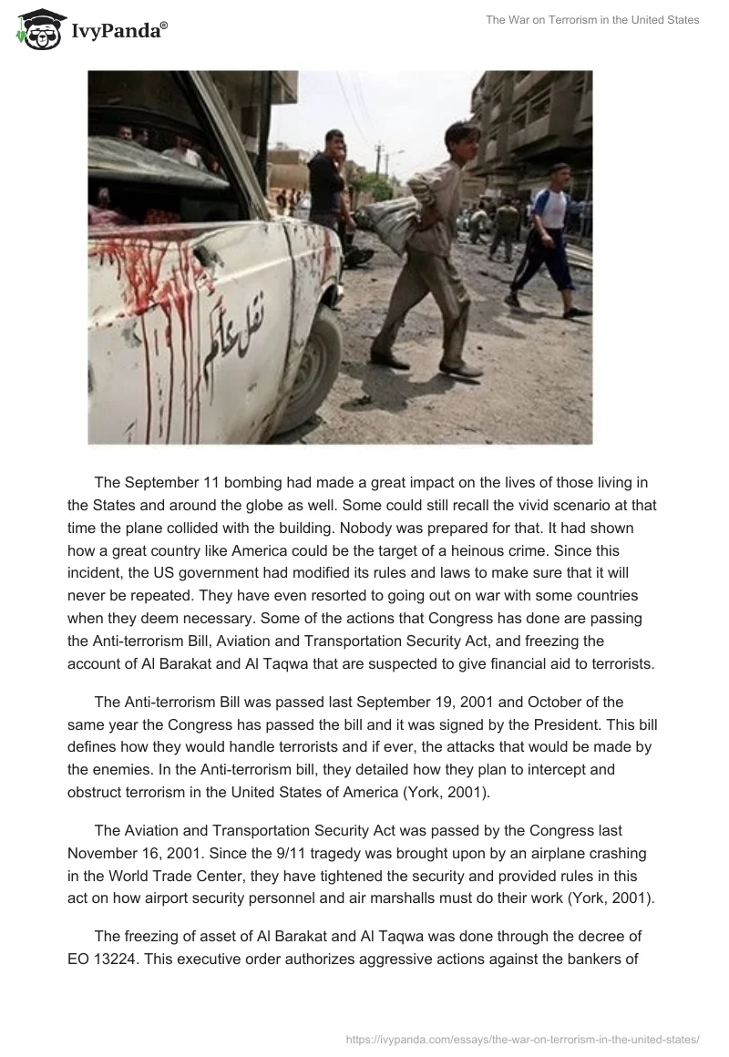 The War on Terrorism in the United States. Page 3