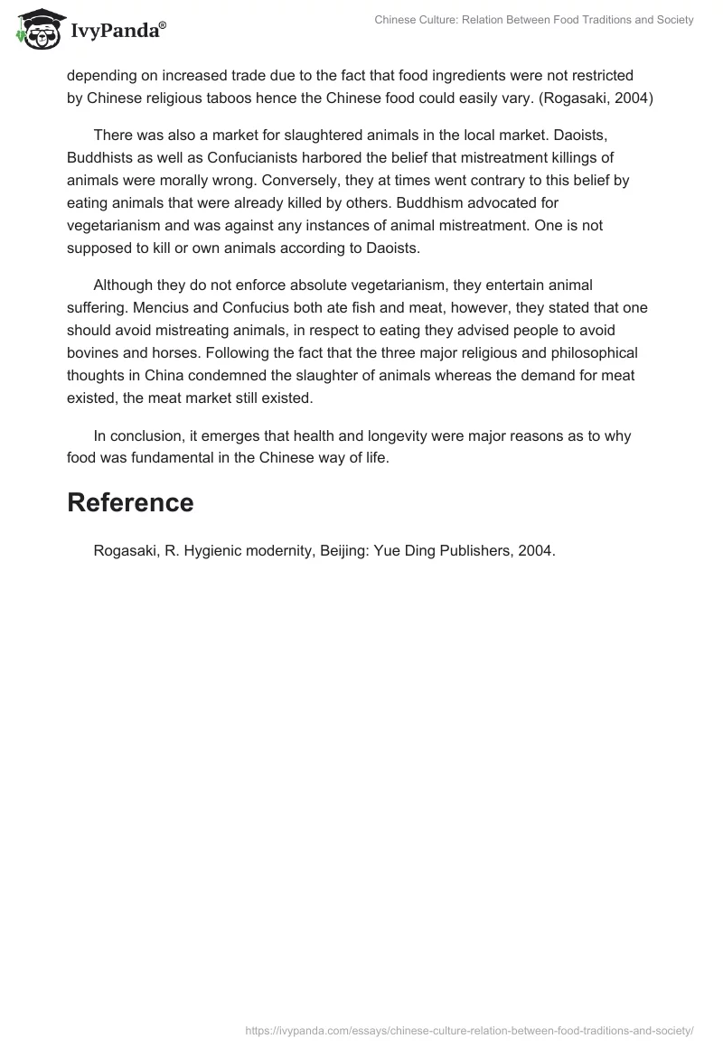 Chinese Culture: Relation Between Food Traditions and Society. Page 2