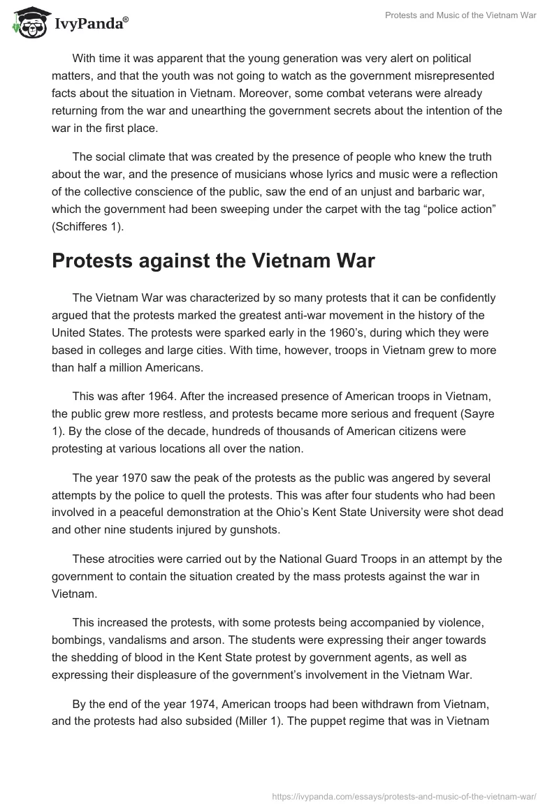 Protests and Music of the Vietnam War. Page 3