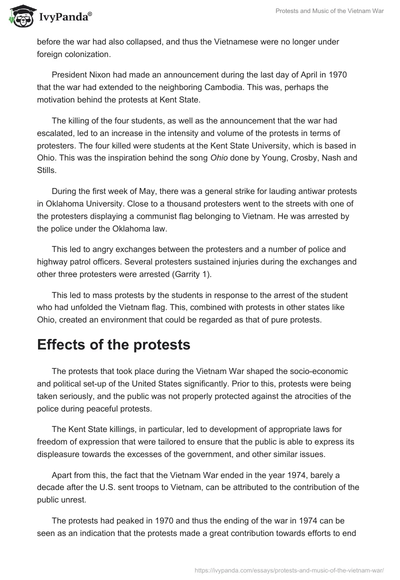 Protests and Music of the Vietnam War. Page 4